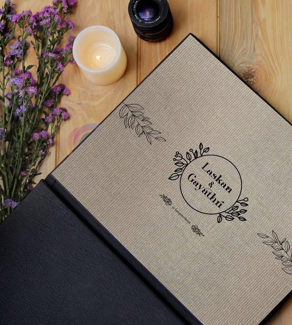 Fabric cover with floral wreath
