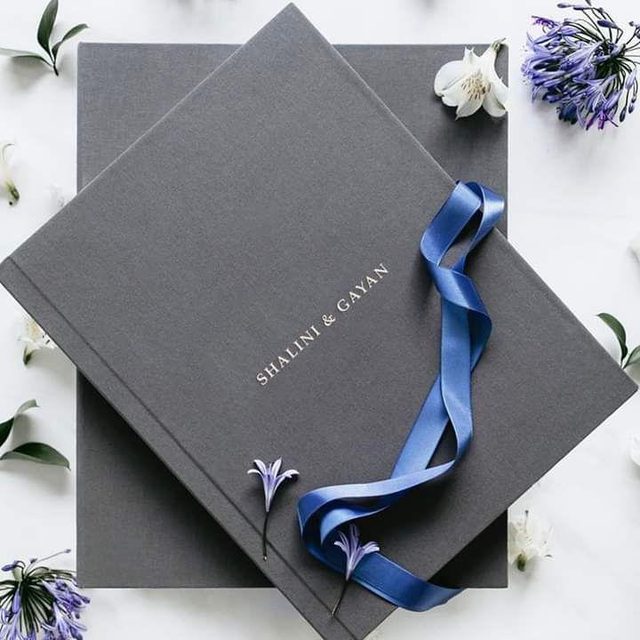 Fabric box set with gold foil