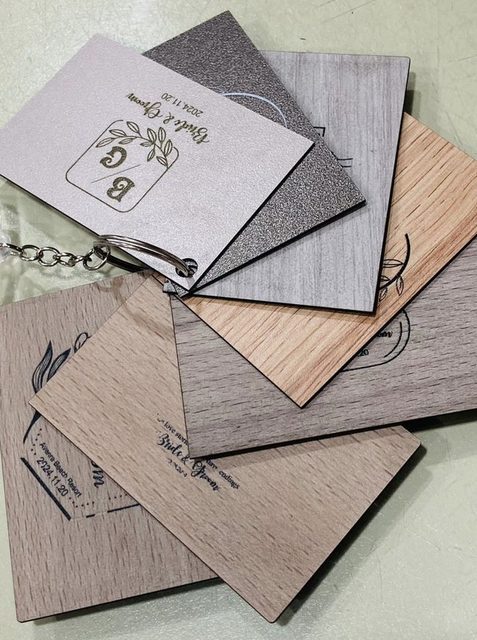 Wood cover sample finishes